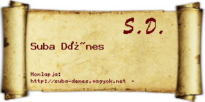 Suba Dénes névjegykártya