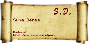 Suba Dénes névjegykártya